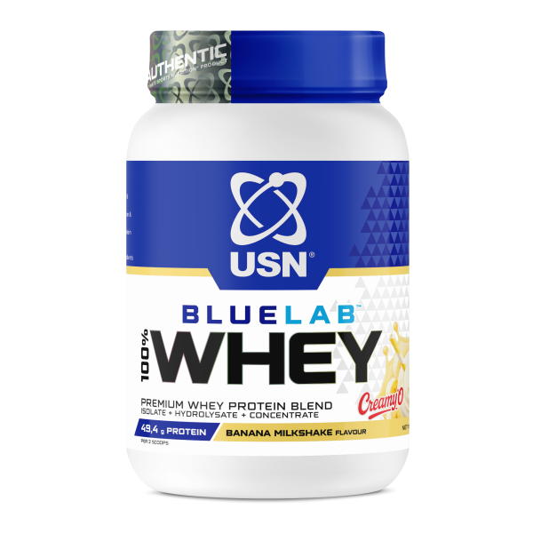 USN Сывороточный Протеин BlueLab 908 грамм (Банановый молочный коктейль)