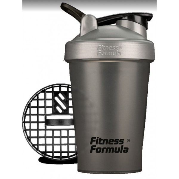 Fitness Formula Шейкер С04 400 мл (Дымчатый - крышка серый перламутр - лого черный)