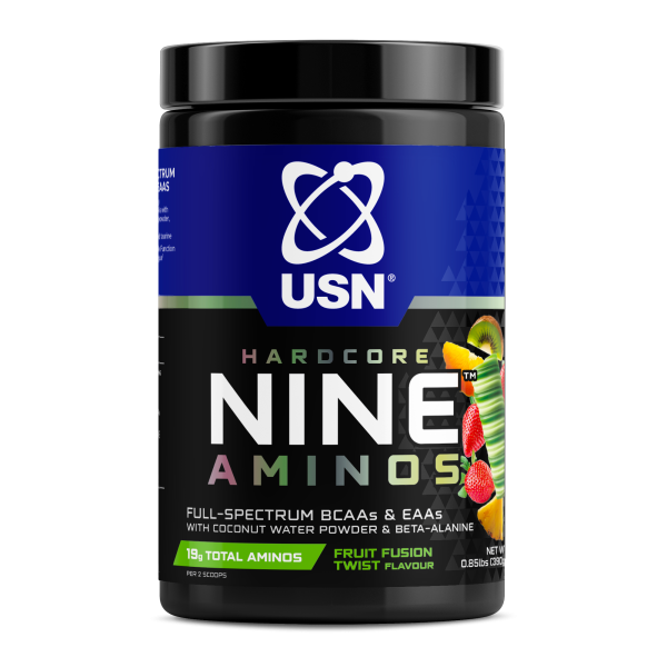 USN Hardcore Nine Aminos 390 grams (Фруктовый фьюжн-твист)