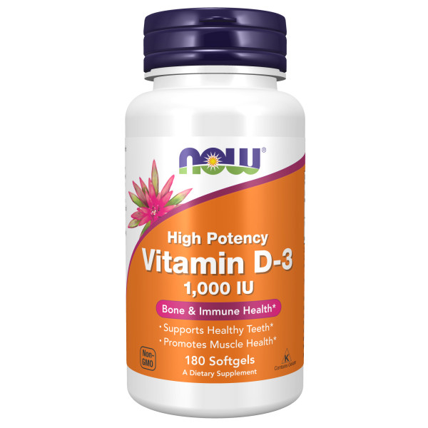 NOW Vitamin D3 1000 ME 180 softgels