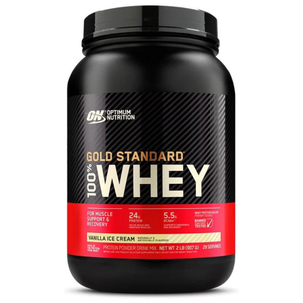 Optimum Nutrition Whey Protein Gold Standart 907 grams (Ванильное мороженое)