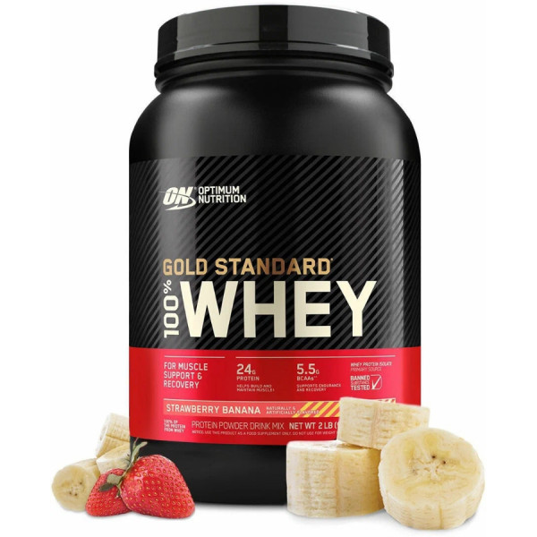 Optimum Nutrition Whey Protein Gold Standart 907 grams (Клубника банан)