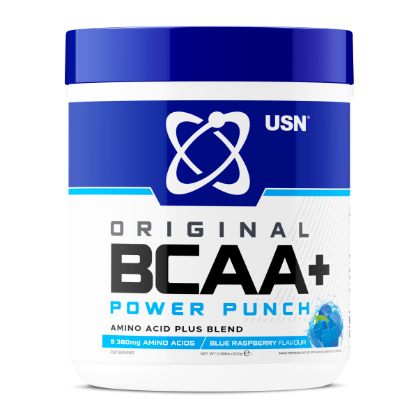 USN BCAA+ Power Punch 400 grams (Голубая малина)