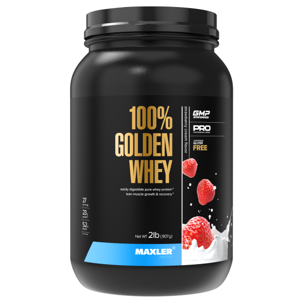 Maxler Golden Whey 908 grams (Клубника крем)