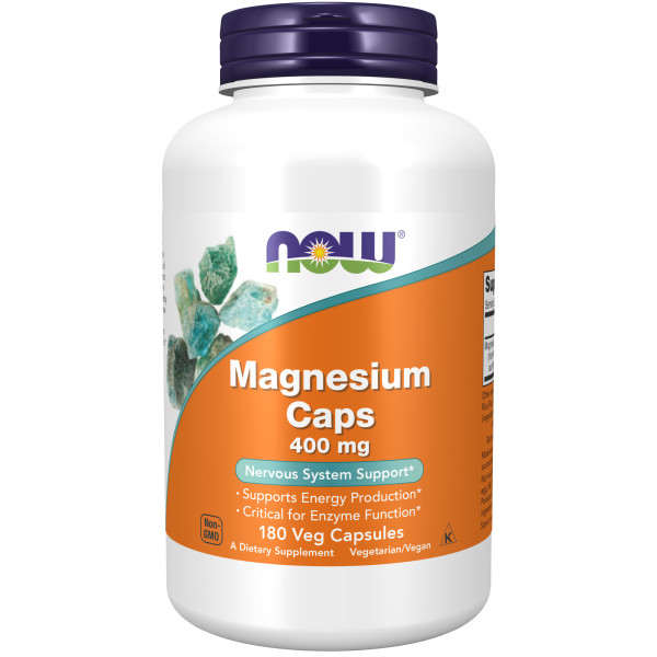 NOW Magnesium caps 400 mg 180 veg capsules
