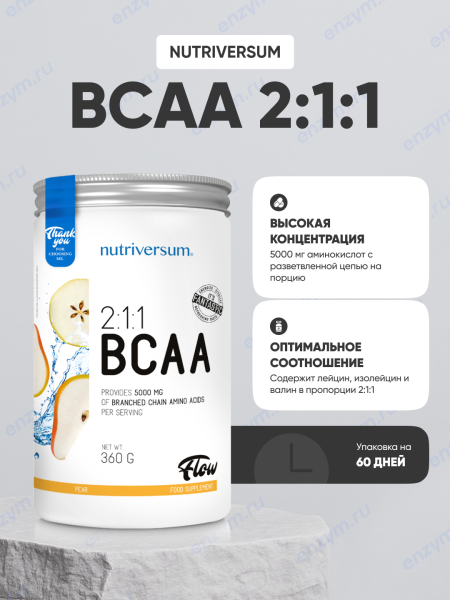 Nutriversum BCAA 2:1:1 360 grams (Виноград)