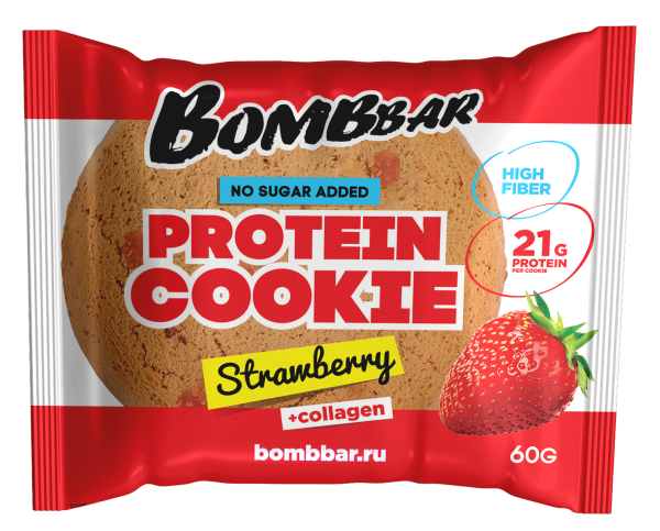 Bombbar Protein cookie 60 grams (Клубника)