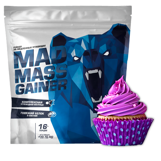 Siberian NutroGunz Mad Mass Gainer 2000 grams (Черничный маффин)