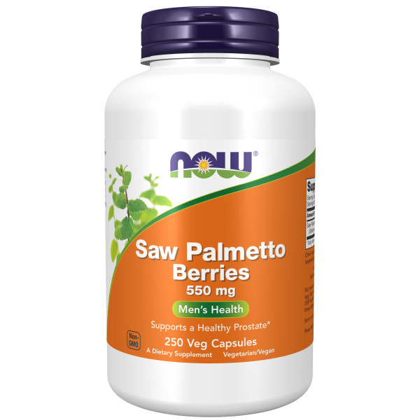 NOW Saw Palmetto Berries 550 mg 250 veg capsules