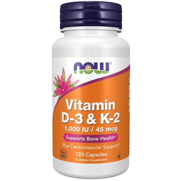 NOW Vitamin D-3 & K-2 1000 ME/45 mcg 120 capsules