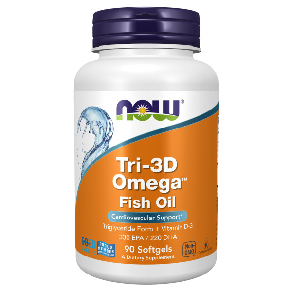 NOW Tri-3D Omega + Vitamin D3 90 softgels