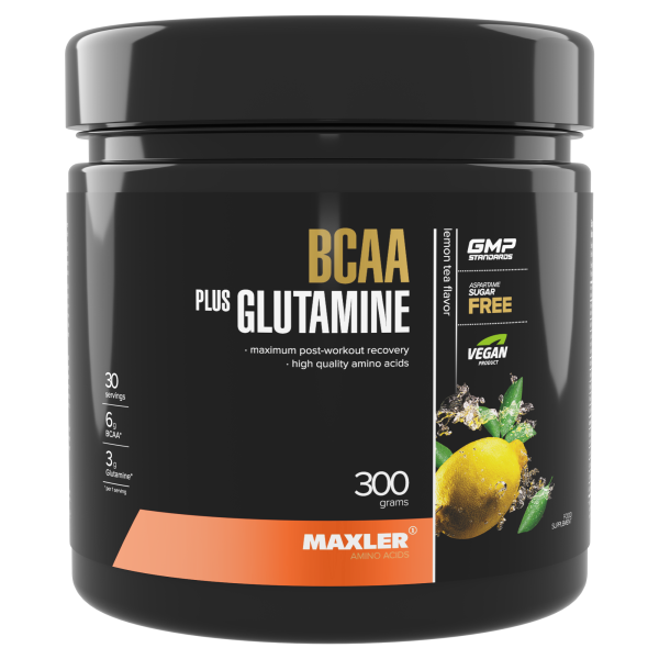 Maxler BCAA + Glutamine 300 grams (Лимонный чай )