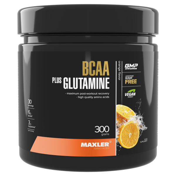 Maxler BCAA + Glutamine 300 grams (Апельсин)