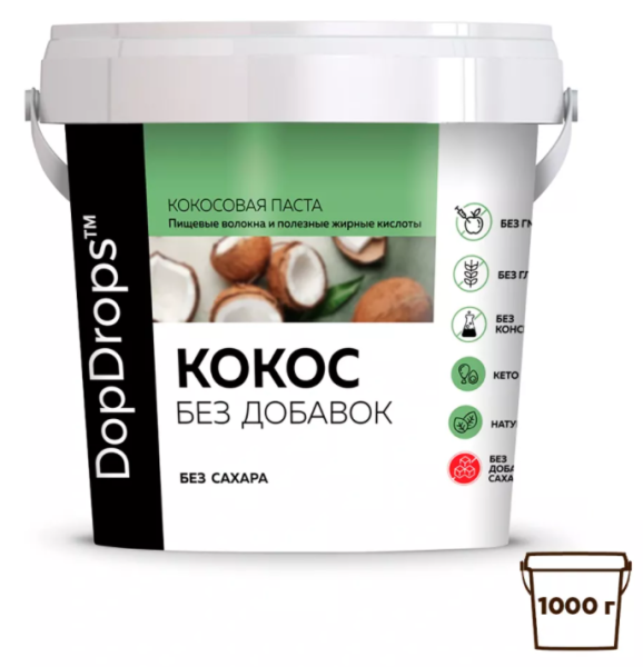 DopDrops Кокосовая паста без добавок 1000 grams