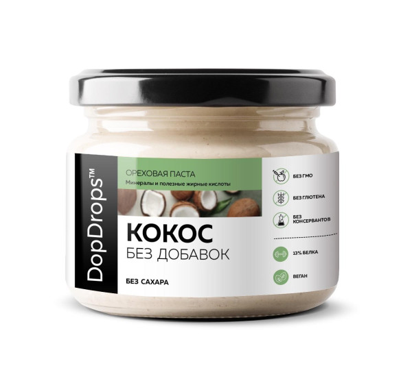 DopDrops Кокосовая паста без добавок 250 grams