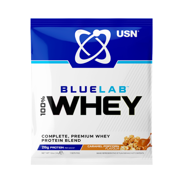 USN BlueLab whey 34 grams (Карамельный - попкорн)