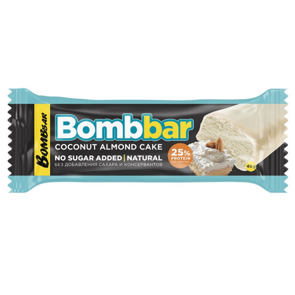 Bombbar Протеиновый батончик 40 grams (Миндально-кокос торт )