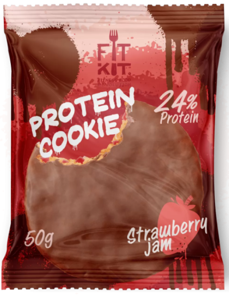 Fit Kit Chocolate cookie 40 grams (Клубничный джем)