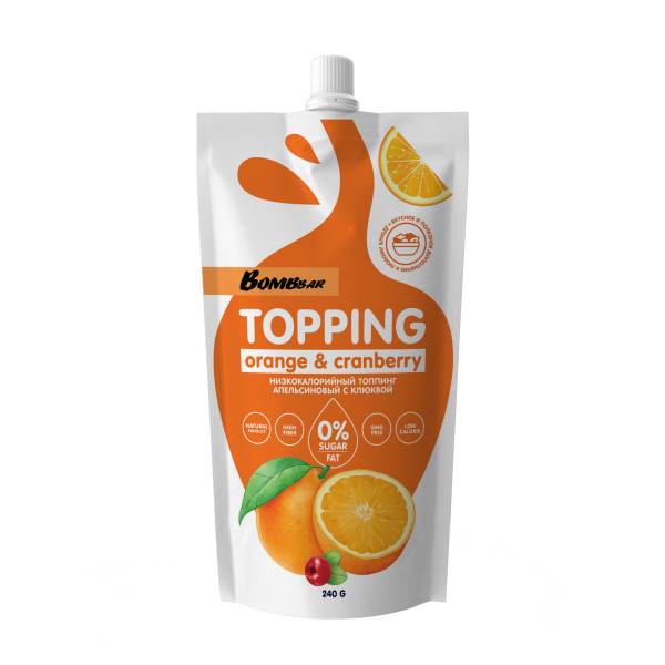 Bombbar Низкокалорийный топпинг 240 grams (Апельсиновый с клюквой)