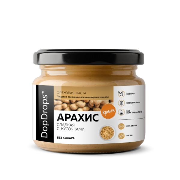 DopDrops Арахисовая паста Кранч 250 grams