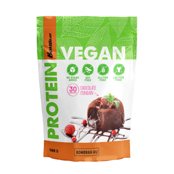 Bombbar Vegan Protein 900 grams (Шоколадный фондан)