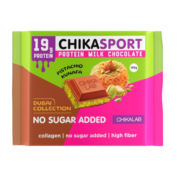 Chikalab Шоколад Молочный 100 grams (Шоколад молочный с фисташковой пастой и хрустящим тестом)