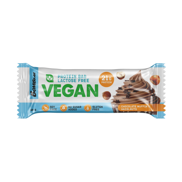 Bombbar Vegan 60 grams (Шоколадный маффин с фундуком)