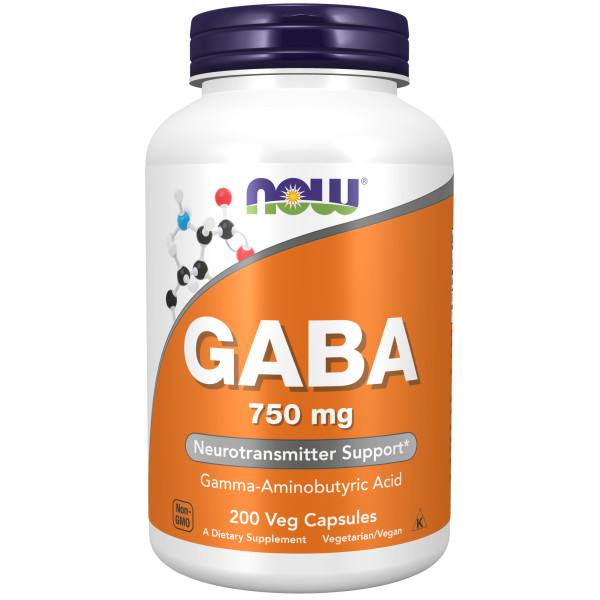 NOW GABA 750 mg 200 veg capsules