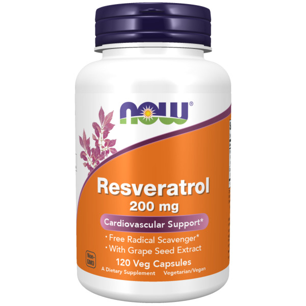 NOW Resveratrol 200 mg 120 veg capsules