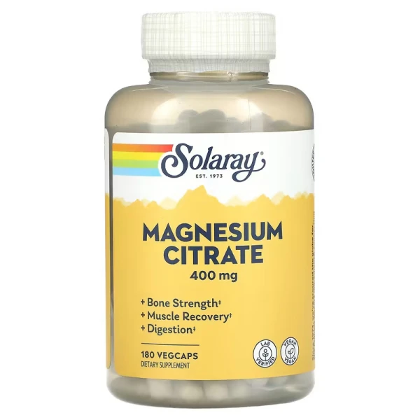 Solaray Magnesium Citrate 400 mg 180 veg capsules