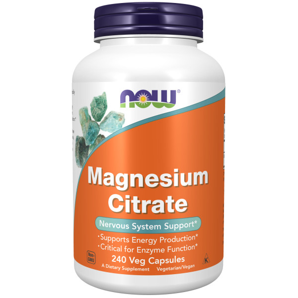 NOW Magnesium Citrate 400 mg 240 veg capsules