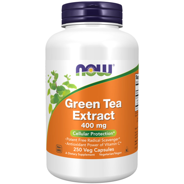 NOW Green tea extract 400 mg 250 veg capsules Срок 31.12.2025