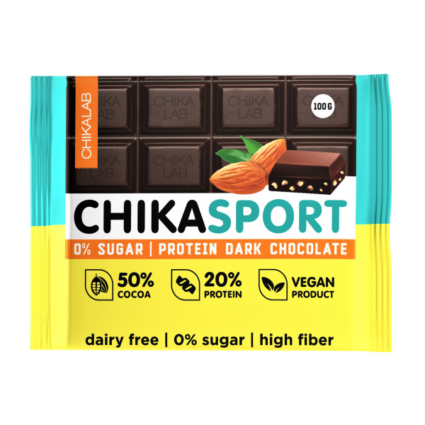 Chikalab Шоколад темный 100 grams (С миндалем)