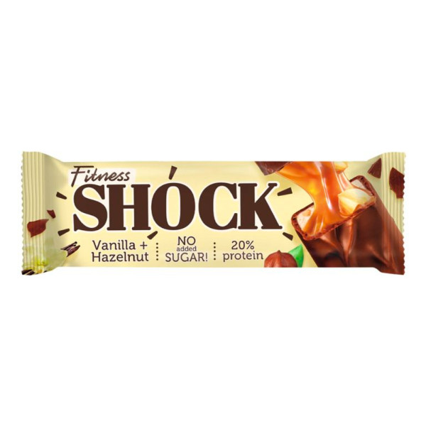 FitnesShock Bar 50 grams (Хрустящий фундук - ваниль)