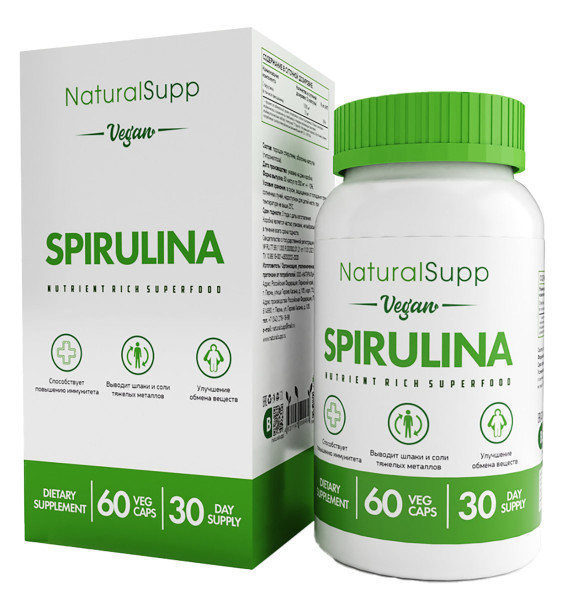 NaturalSupp Spirulina vegan 60 veg capsules