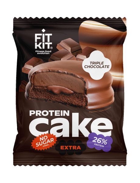 Fit Kit Extra Protein cake 50 grams (Тройной шоколад )
