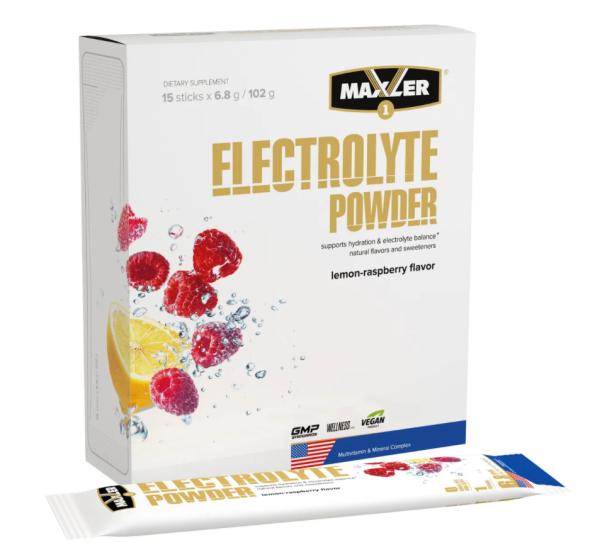 Maxler Electrolyte powder 15 sticks x 6,8 grams (Лимон - малина)