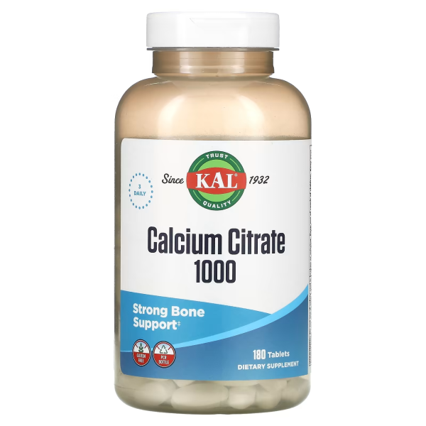 KAL Calcium Citrate 1000 mg 180 tablets