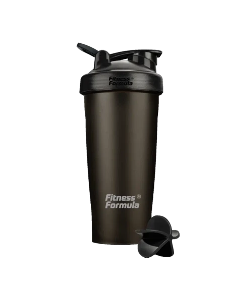 Fitness Formula Shaker Bottle C03 600 мл (Черный- крышка черная- лого белый)