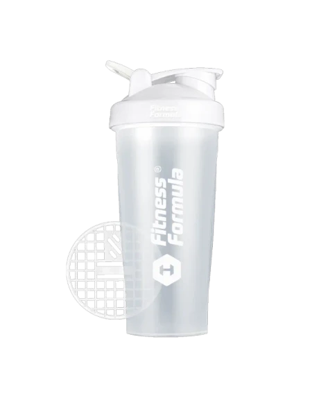 Fitness Formula Shaker Bottle C03 600 мл (Прозрачный - крышка белая - лого черный)