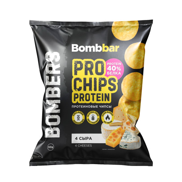 Bombbar Bombers protein chips 50 grams (Четыре сыра)