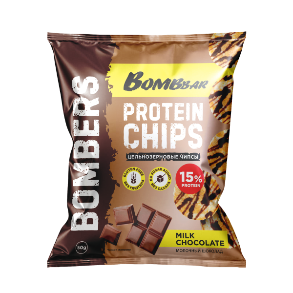 Bombbar Bombers protein chips 50 grams (Молочный шоколад)