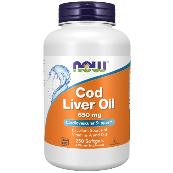NOW Cod Liver Oil 650 mg 250 softgels