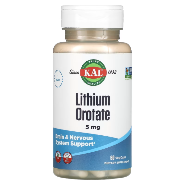 KAL Lithium orotate 5 mg 60 veg capsules