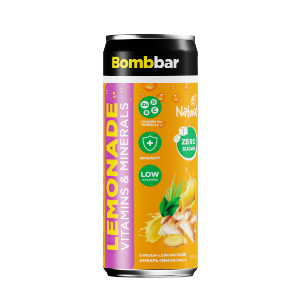 Bombbar Vitamins & Minerals 330 ml (Имбирь - лемонграсс)