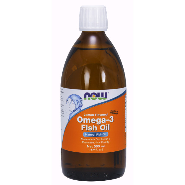 NOW Omega-3 Fish Oil lemon 500 ml