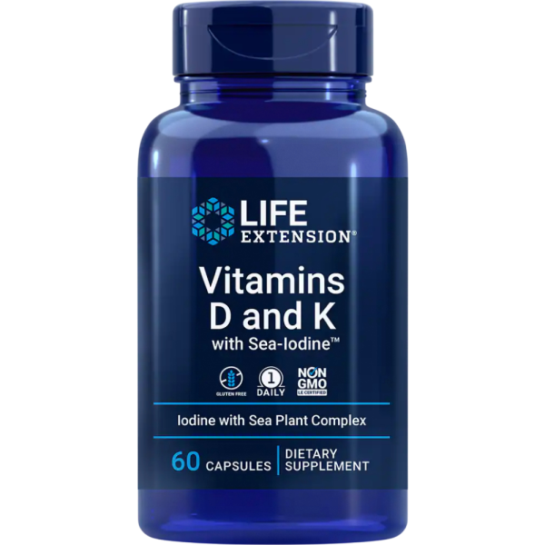 Life Extension Vitamins D and K with Sea-Iodine 60 capsules