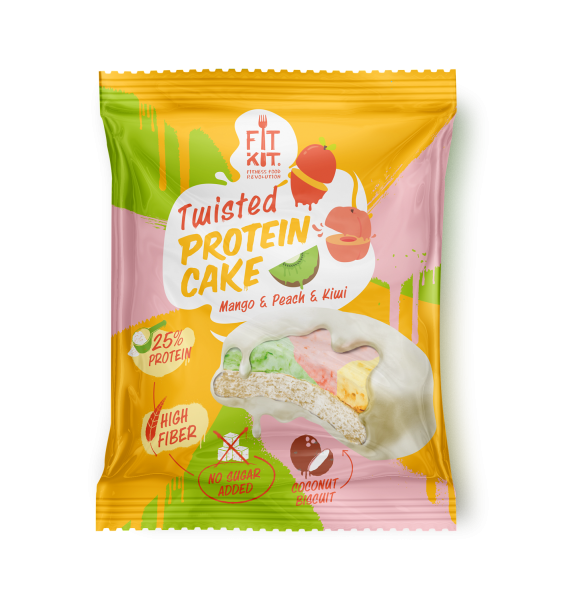 Fit Kit Twisted Protein Cake 70 grams (Манго - персик - киви)