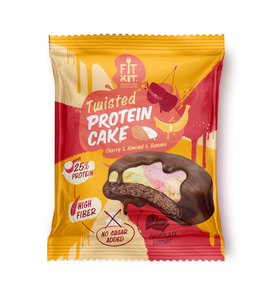 Fit Kit Twisted Protein Cake 70 grams (Вишня - миндаль - банан )