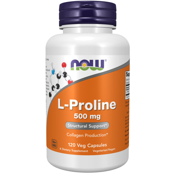 NOW L-Proline 500 mg 120 veg capsules